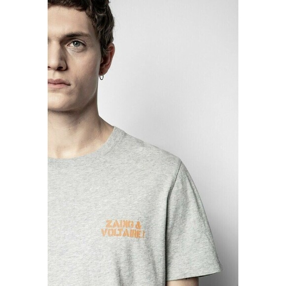 Zadig & Voltaire Men's Ted Hc Ktda T-shirt Gray Printed Cotton XS NWT 214081 - Picture 3 of 7